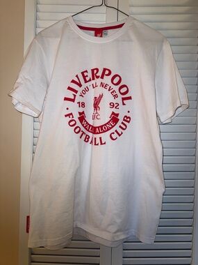 Liverpool Football Club White Short Sleeve Tee with Red Crest